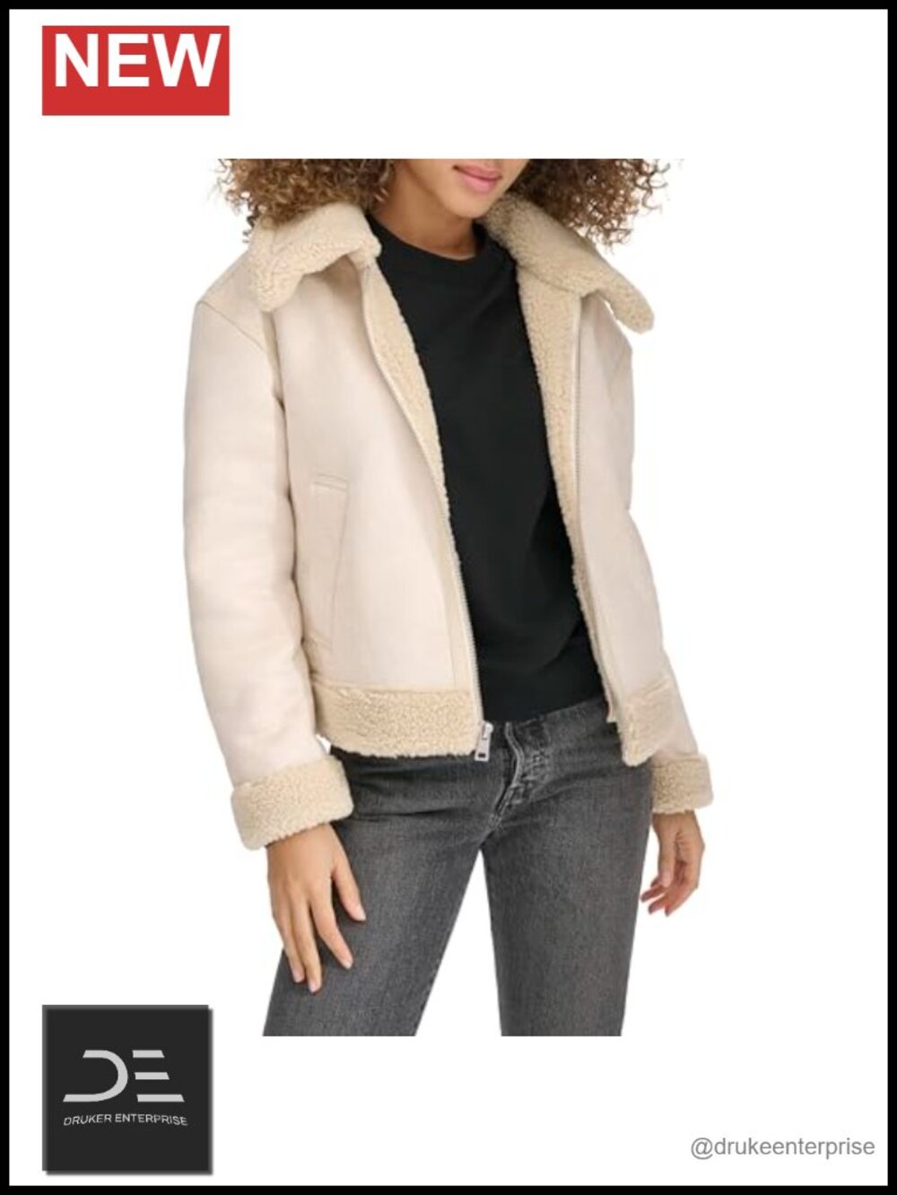 Faux Shearling Aviator Jacket